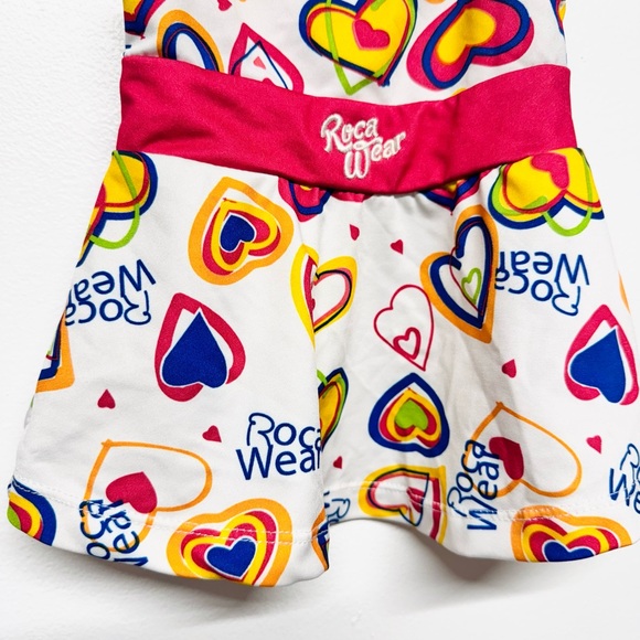 2/$20    Rocawear Girls' Heart Print Swim-dress 12M Multicolor - Picture 2 of 8